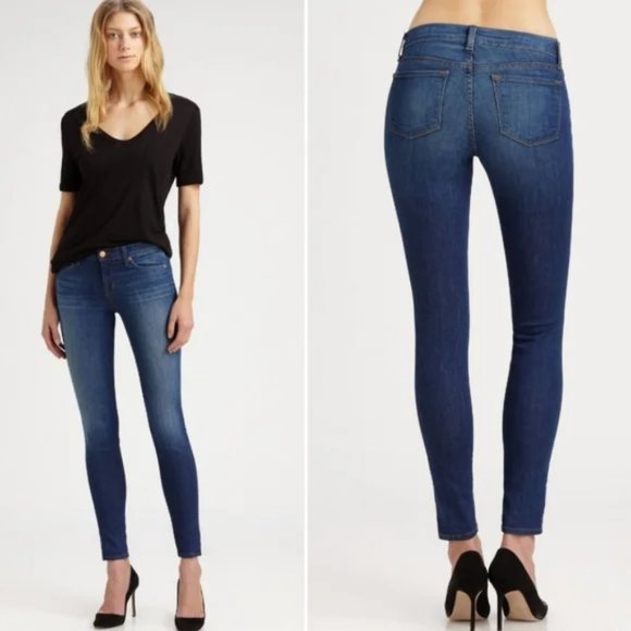 J Brand Maria Karma Mid Rise Skinny Jeans, Full Length Women's 25 x 30 Dark Wash - Picture 1 of 12